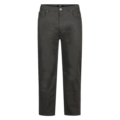Close-up of Heavy Twill fabric texture in charcoal denim