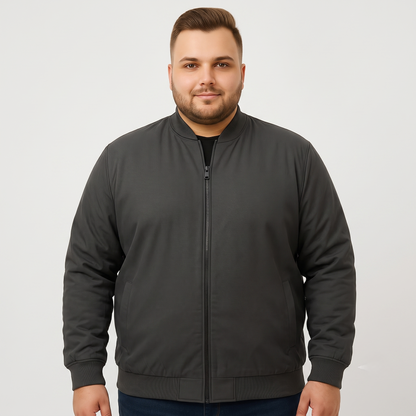 Charcoal Plus-Size Bomber Jacket – Matte Finish PSM-10080