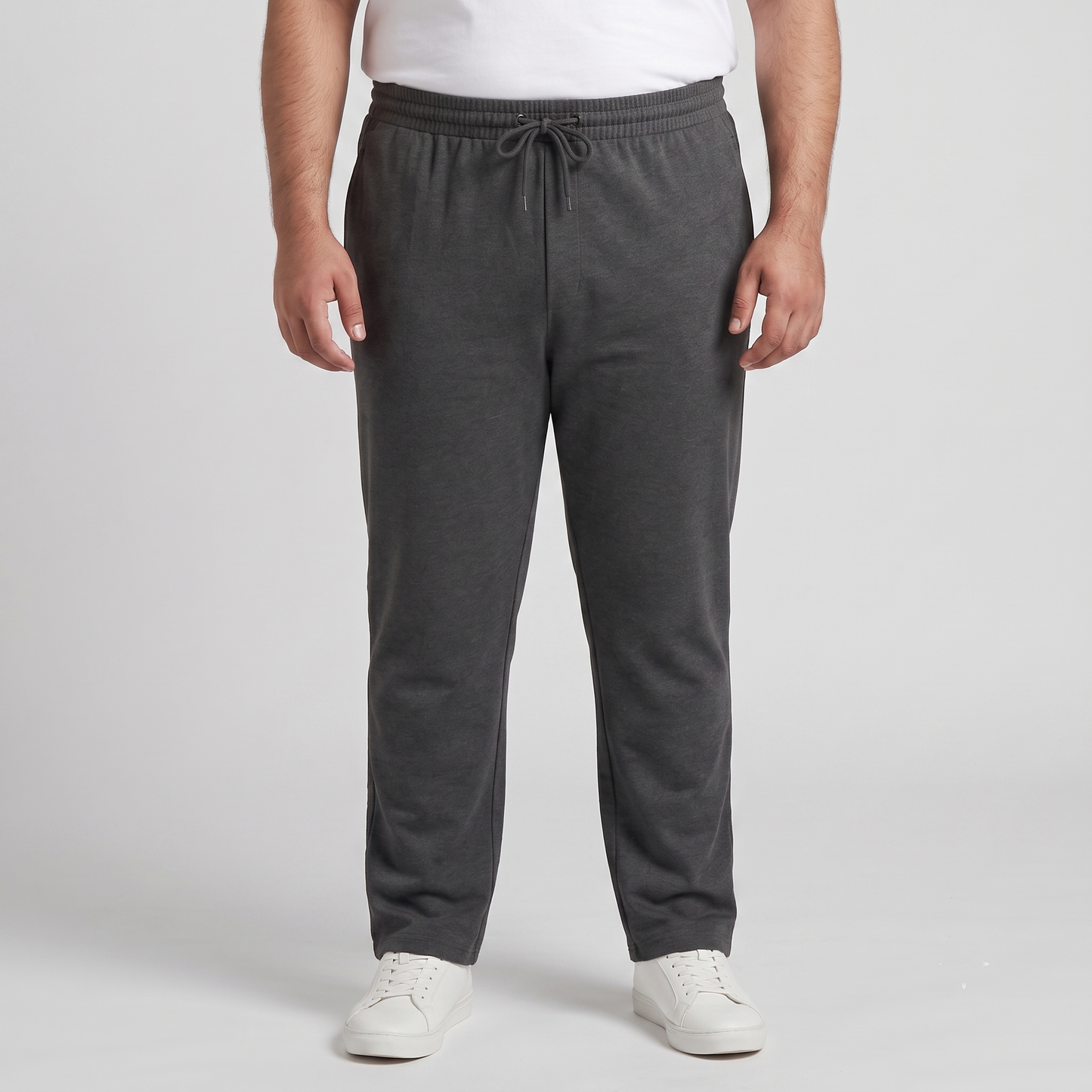 Charcoal Side-Striped Plus Size Trouser PSM-9913