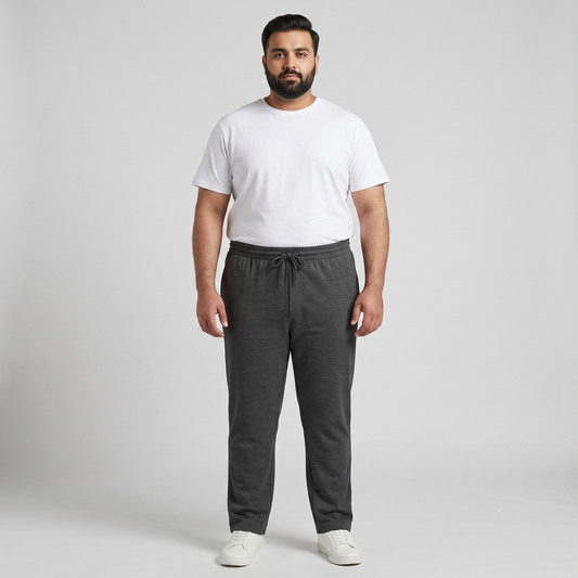 Charcoal Side-Striped Plus Size Trouser PSM-9913