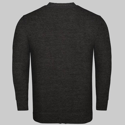 Charcoal supersoft V-neck cardigan for big and tall men with button front, ribbed cuffs, and relaxed fit shown in a clean studio image