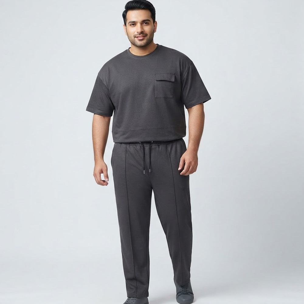 Charcoal Terry Co-Ord Set for Men – Comfortable Casual Wear