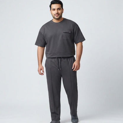 Charcoal Terry Co-Ord Set for Men – Comfortable Casual Wear
