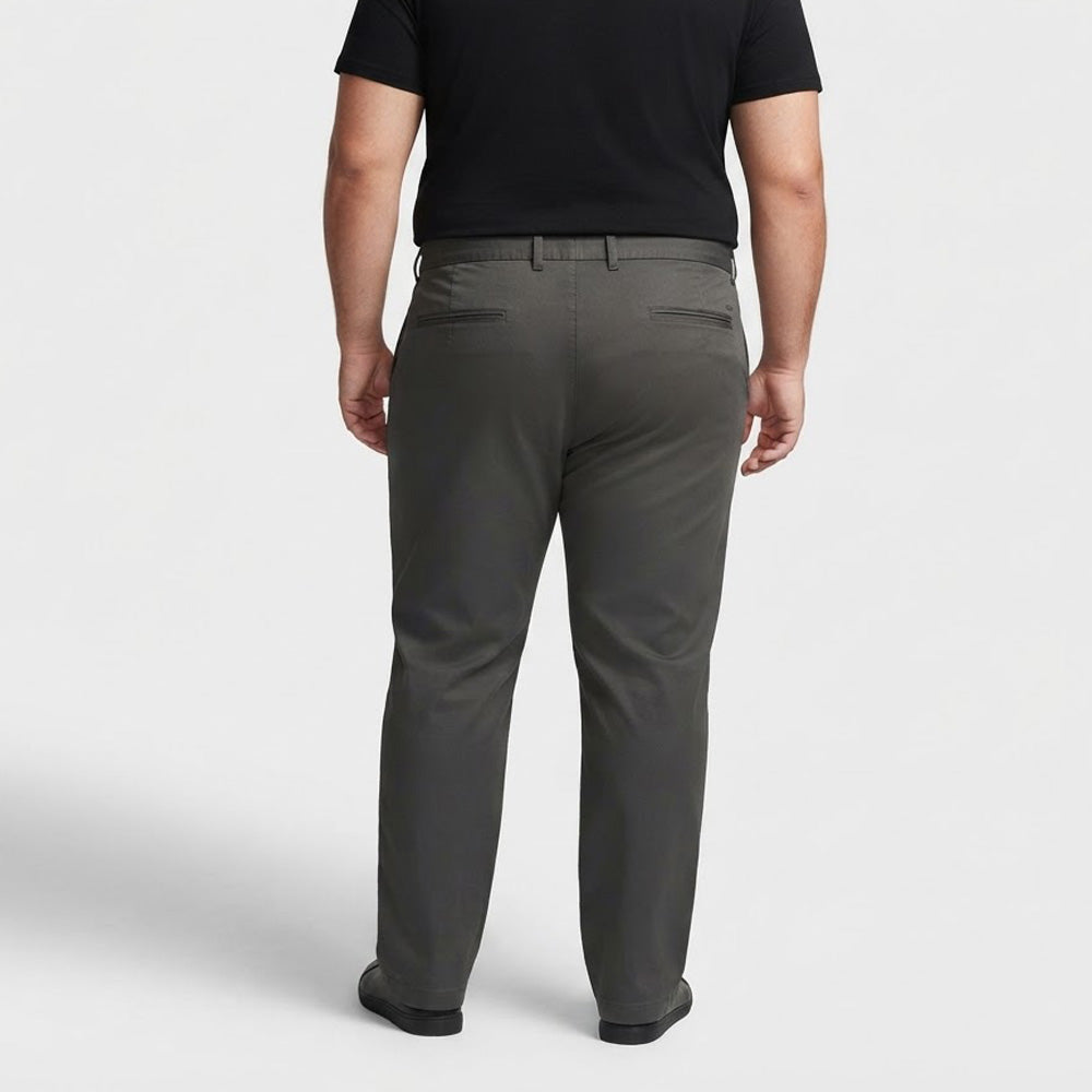 Charcoal Textured Cotton Chino Pants made from slightly stretchable cotton fabric.