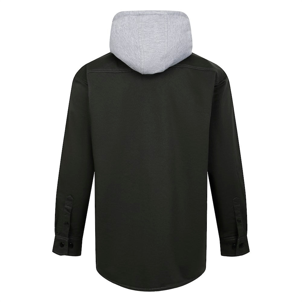 Charcoal Twill Cotton Big & Tall Hooded Overshirt PSM-8858
