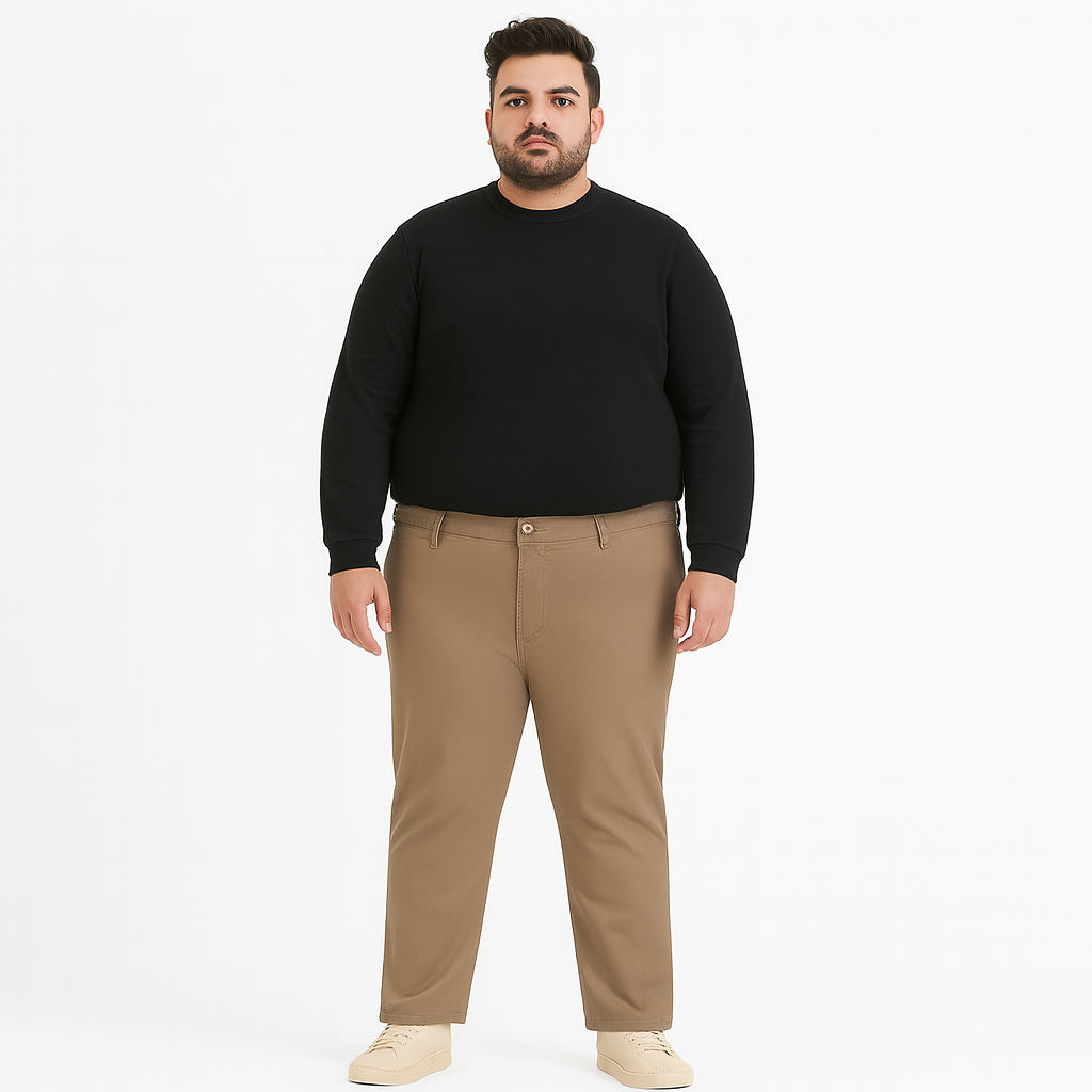 Khaki elasticated waist rugby Pant with pockets – Big & Tall fit.