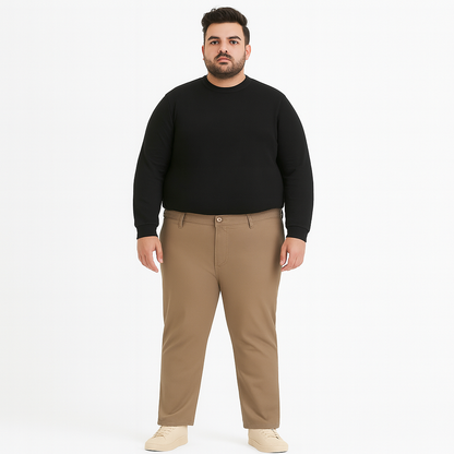 Khaki elasticated waist rugby Pant with pockets – Big & Tall fit.