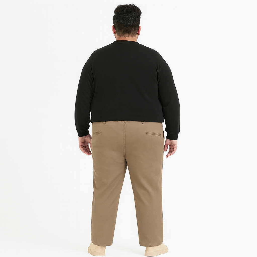 Khaki elasticated waist rugby Pant with pockets – Big & Tall fit.