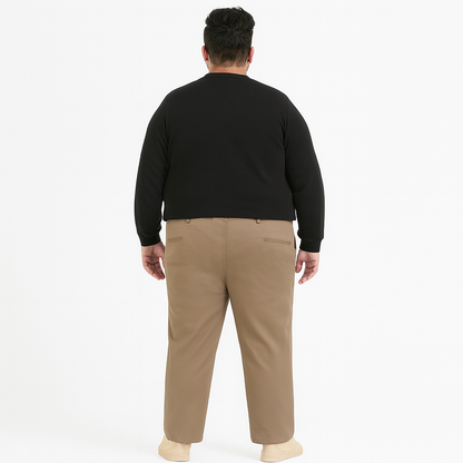 Khaki elasticated waist rugby Pant with pockets – Big & Tall fit.
