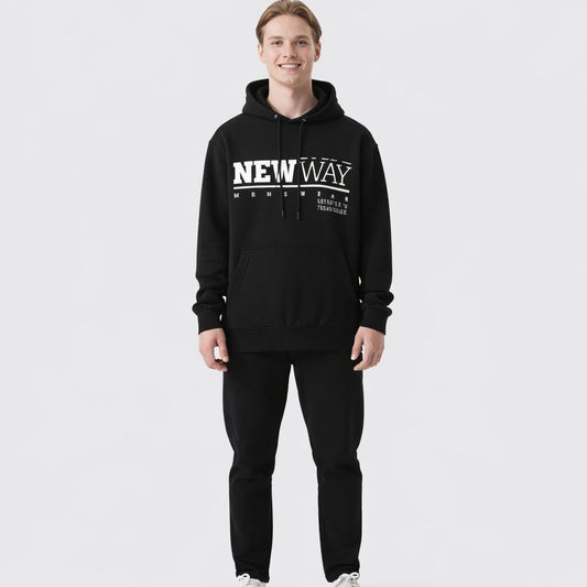 Black Essential Plus Size Hoodie PSM-10451