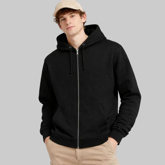 Black Winter Fleece Zip Hoodie PSM-10470
