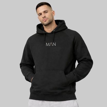 Black Classic Fleece Pullover Hoodie PSM-10463
