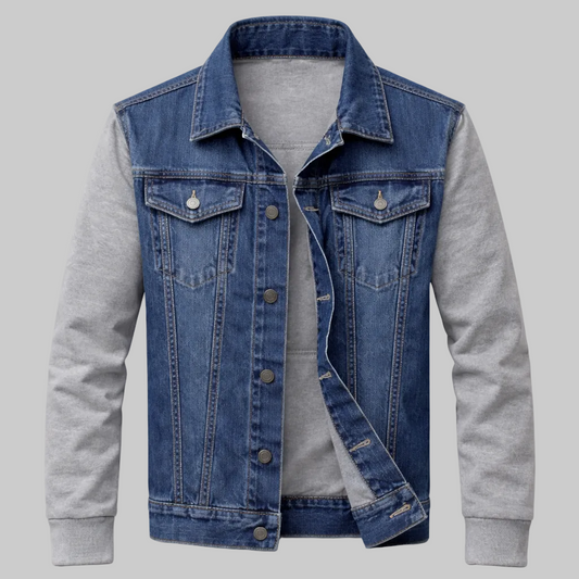 Classic blue denim jacket with button fastening, chest pockets, and clean everyday fit made from 100% cotton.
