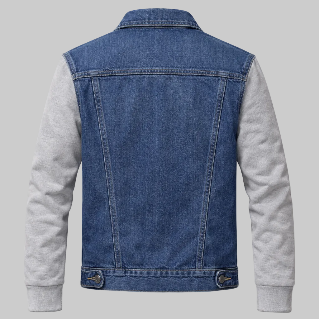Classic blue denim jacket with button fastening, chest pockets, and clean everyday fit made from 100% cotton.