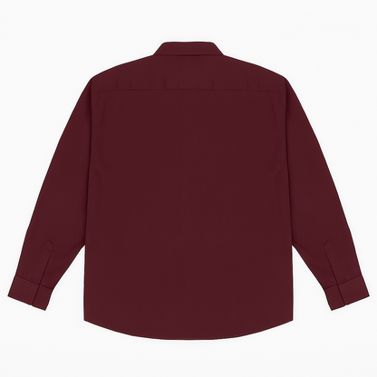 Deep maroon solid casual shirt in plus size with long sleeves
