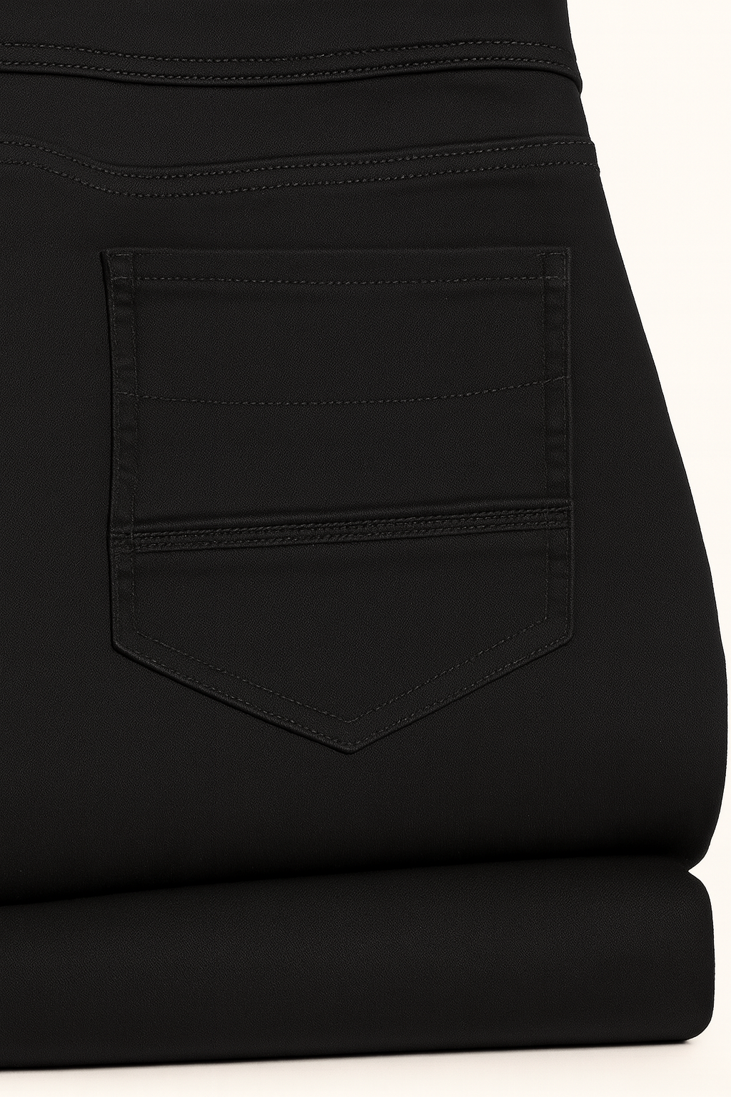 Classic black straight-fit advanced stretch jeans in dark wash, with 5-pocket styling, button closure, zip fly, and belt loops.