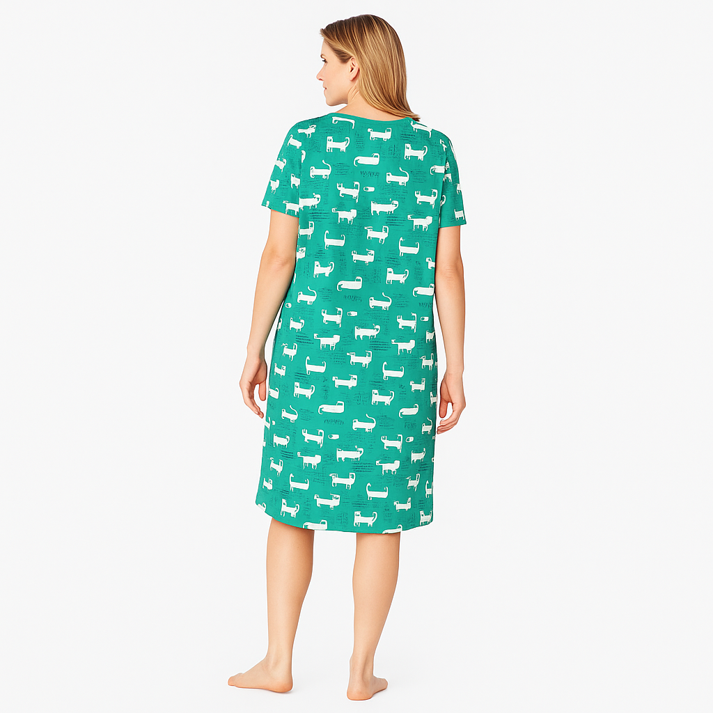 Tropical Emerald Short Sleeve Sleepshirt PSW-9967