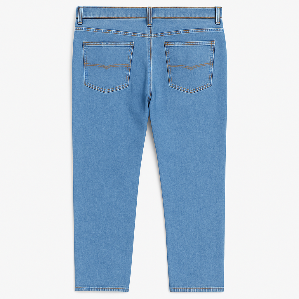 Light Mid Wash Elasticated Waist Jeans PSM-9980