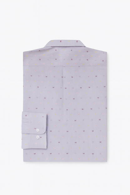 Lavender Micro-Dot Plus Size Casual Shirt PSM-9882