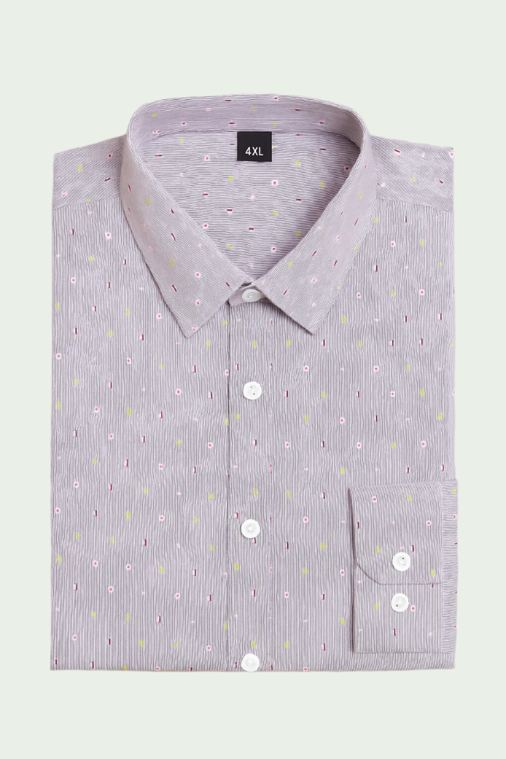 Lavender Micro-Dot Plus Size Casual Shirt PSM-9882