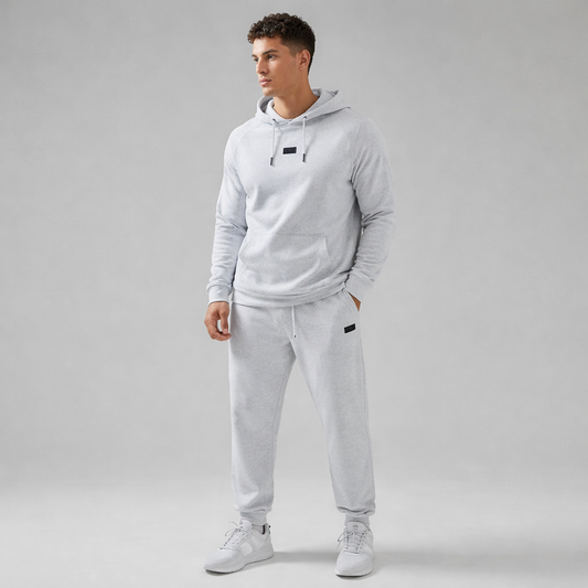 Heather Grey Marl Fleece Plus Size Hoodie PSM-10446