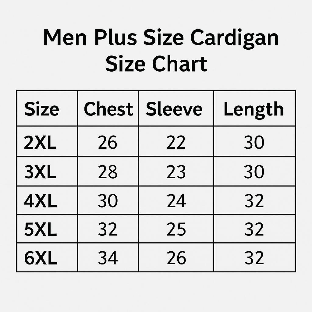Size chart for Blue Tri-Color Mock Neck Henley Sweater PSM-10395