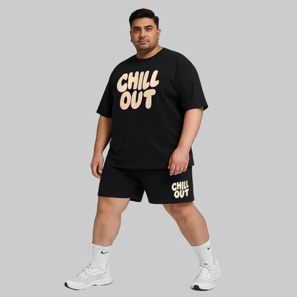 Chill Out plus-size shorts set for men featuring a relaxed fit, soft breathable fabric, and matching top and shorts designed for comfort and everyday casual wear