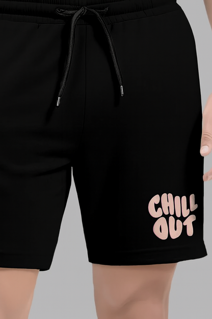 Chill Out plus-size shorts set for men featuring a relaxed fit, soft breathable fabric, and matching top and shorts designed for comfort and everyday casual wear