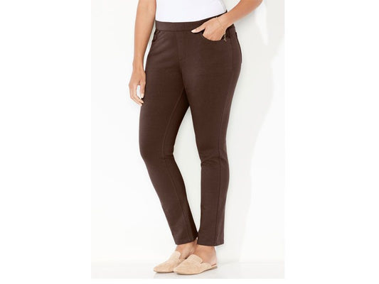 Chocolate Ganache French Terry Plus Size Women Jeans PSW-5134