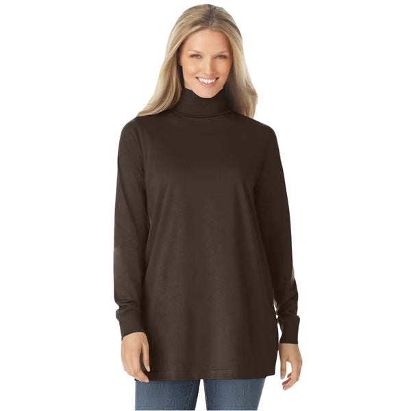 Chocolate Perfect Long-Sleeve Turtleneck Tee PSW-9147