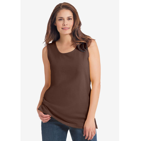 Chocolate Scoop-Neck Tank PSW-5469