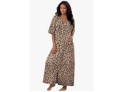 Random Color Long French Terry Zip-Front Robe PSW-6405