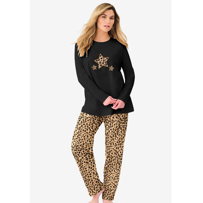 Classic Leopard Long Sleeve Knit PJ Set PSW-8468