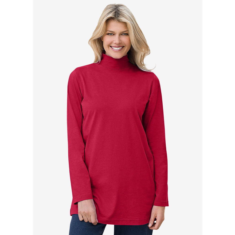 Classic Red Perfect Mockneck Tee PSW-8059