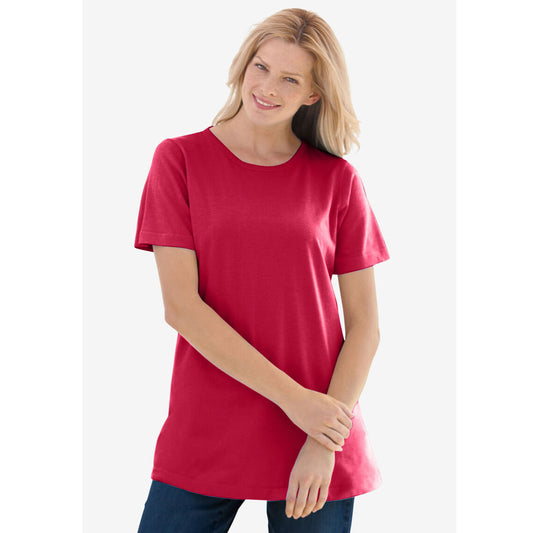 Classic Red Perfect Short-Sleeve Crewneck Tee PSW-7888