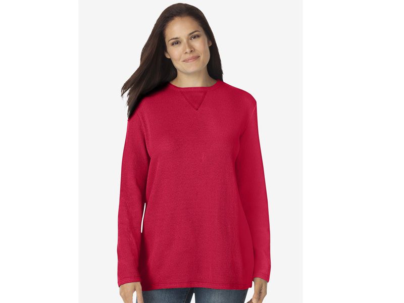 Classic Red Plus Size Women Thermal Shirt PSW-5138