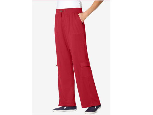 Red Pull-ON Knit Cargo Pant PSW-4641