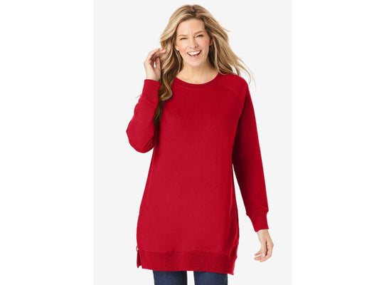 Classic Red Side Zip Sweatshirt PSW-7120