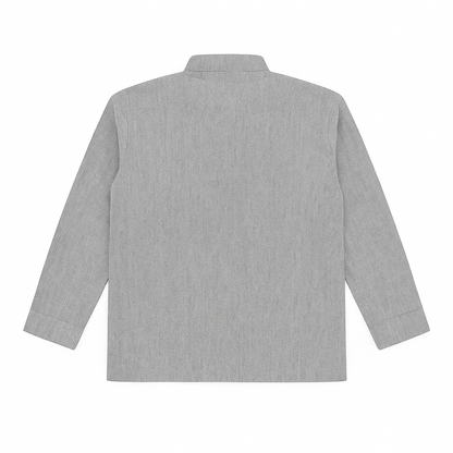 Classic Grey Herringbone Plus Size Tweed Jacket PSM-9899