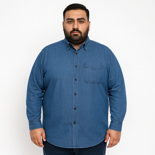 Classic Medium Blue Regular Fit Denim Shirt PSM-10282