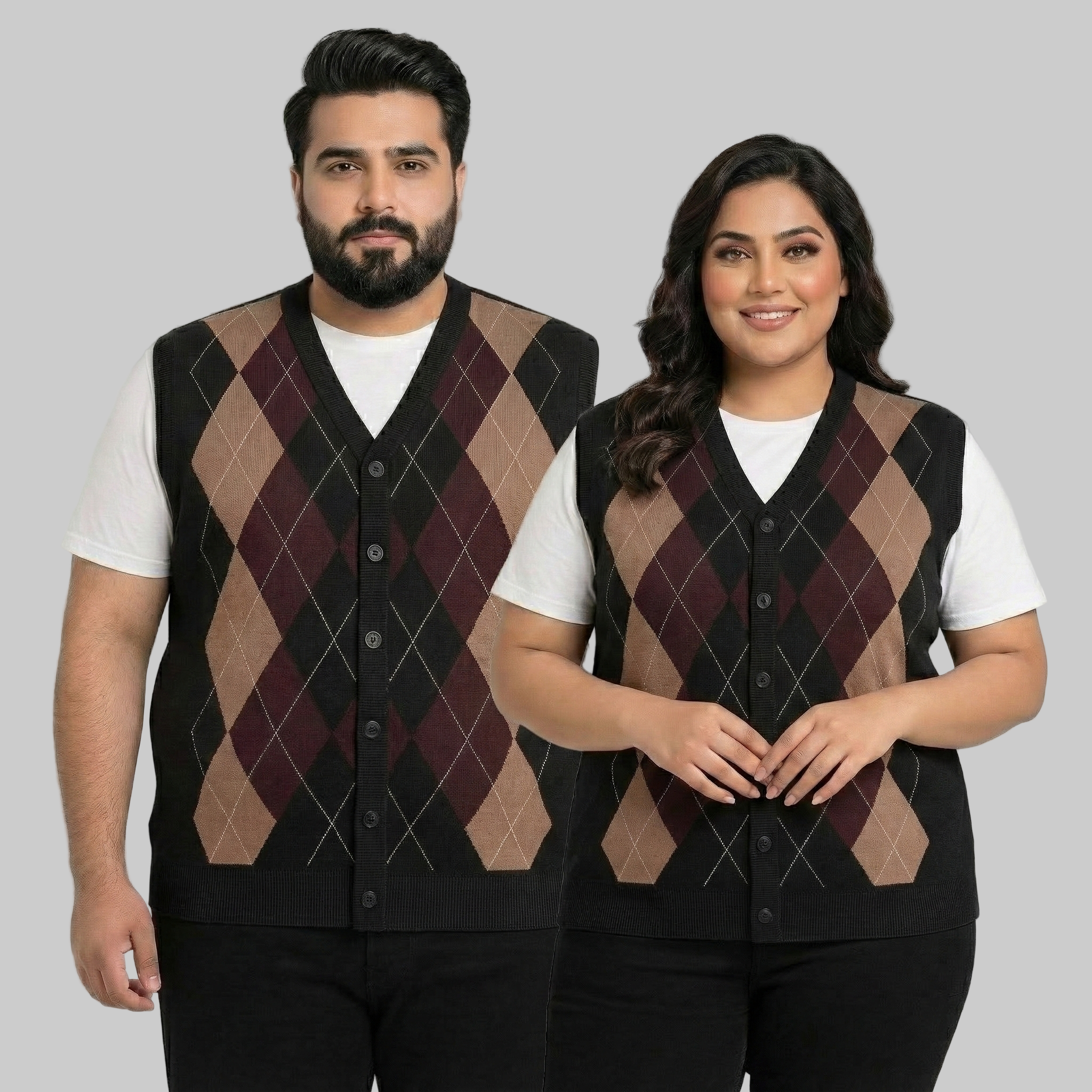 Plus Size Lace-Trim Knit Sweater with Buttons