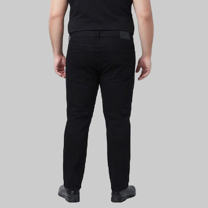 Shop Classic Black Cotton Pants featuring a 5-pocket design, button closure, belt loops, and a comfortable straight-leg fit for everyday wear.