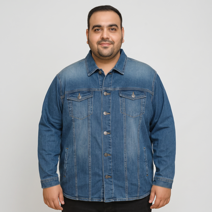 Classic Blue Denim Jacket Plus Size  PSM-9806