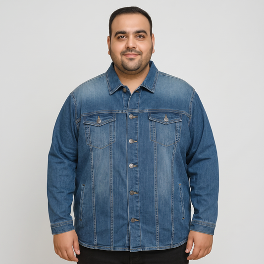 Classic Blue Denim Jacket Plus Size  PSM-9806