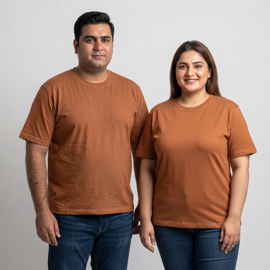 Classic Brown Round Neck Unisex T-Shirt  PSM-11565