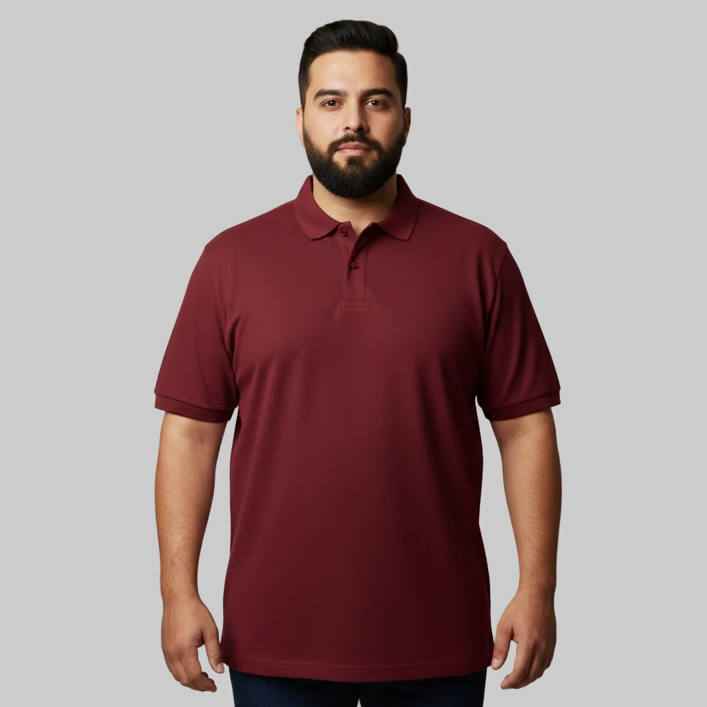 Classic Burgundy Plus Size Polo Shirt  PSM-10700
