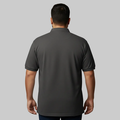 Classic Charcoal Plus Size Polo Shirt with Pocket  PSM-10702