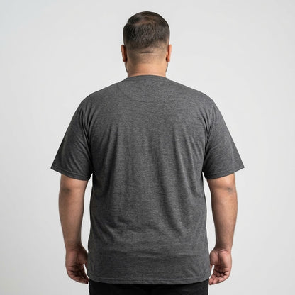 Classic Charcoal Round Neck T-Shirt made from 65% Cotton and 35% Polyester