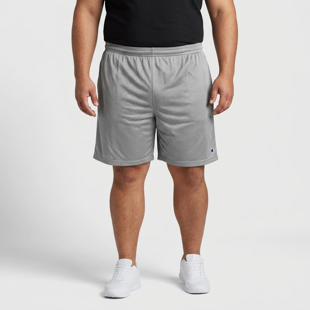 Classic Grey Mesh Polyester Sport Short
