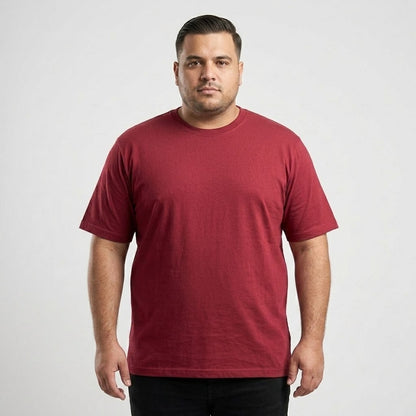 Classic Maroon Round Neck T-Shirt made from 65% Cotton and 35% Polyester